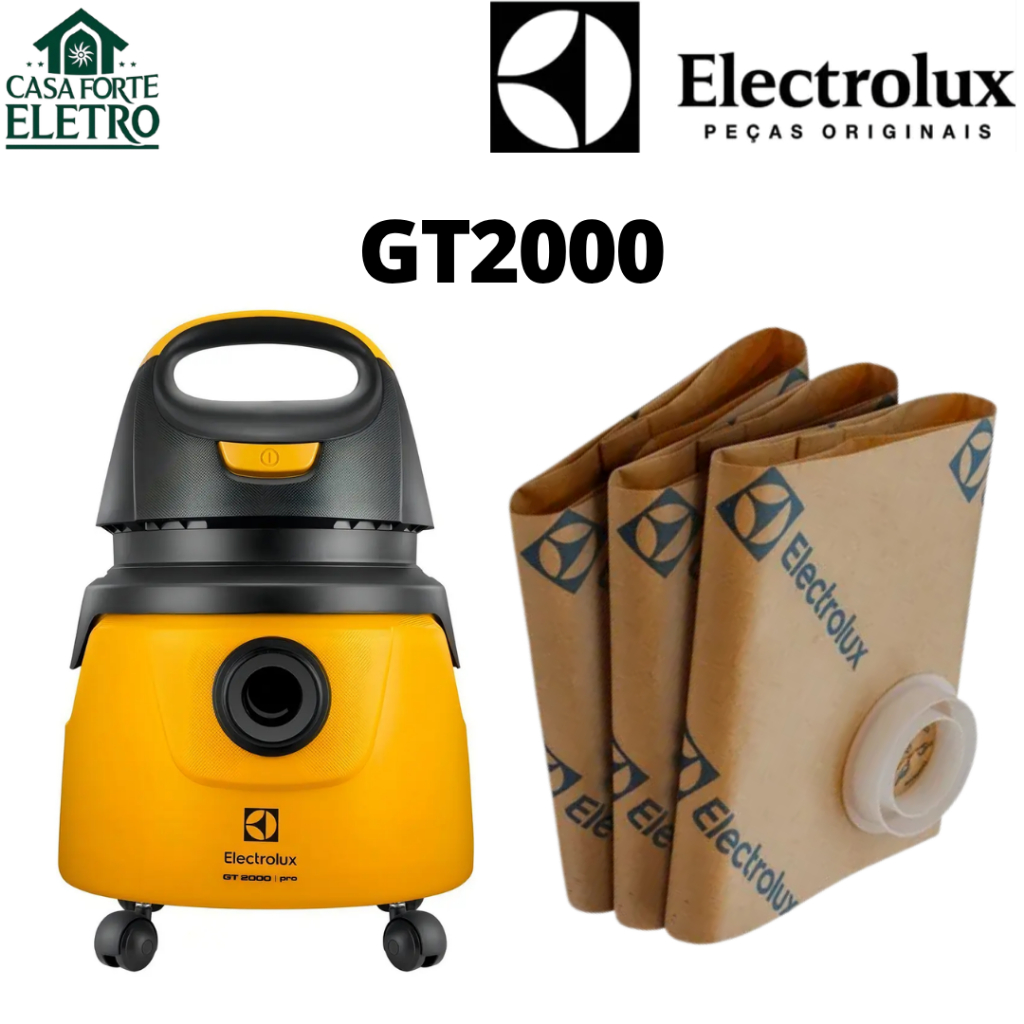 Saco Original Aspirador Eletrolux GT2000 e GT200 Pro - 1 Pacote c/ 3 Unidades