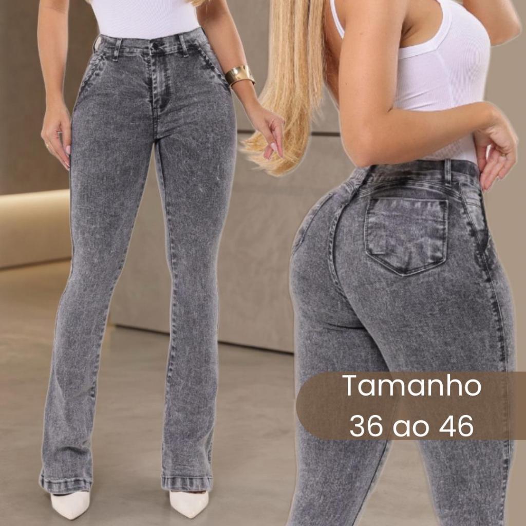 Calça Feminina Flare Jeans Levanta Bumbum Luxo