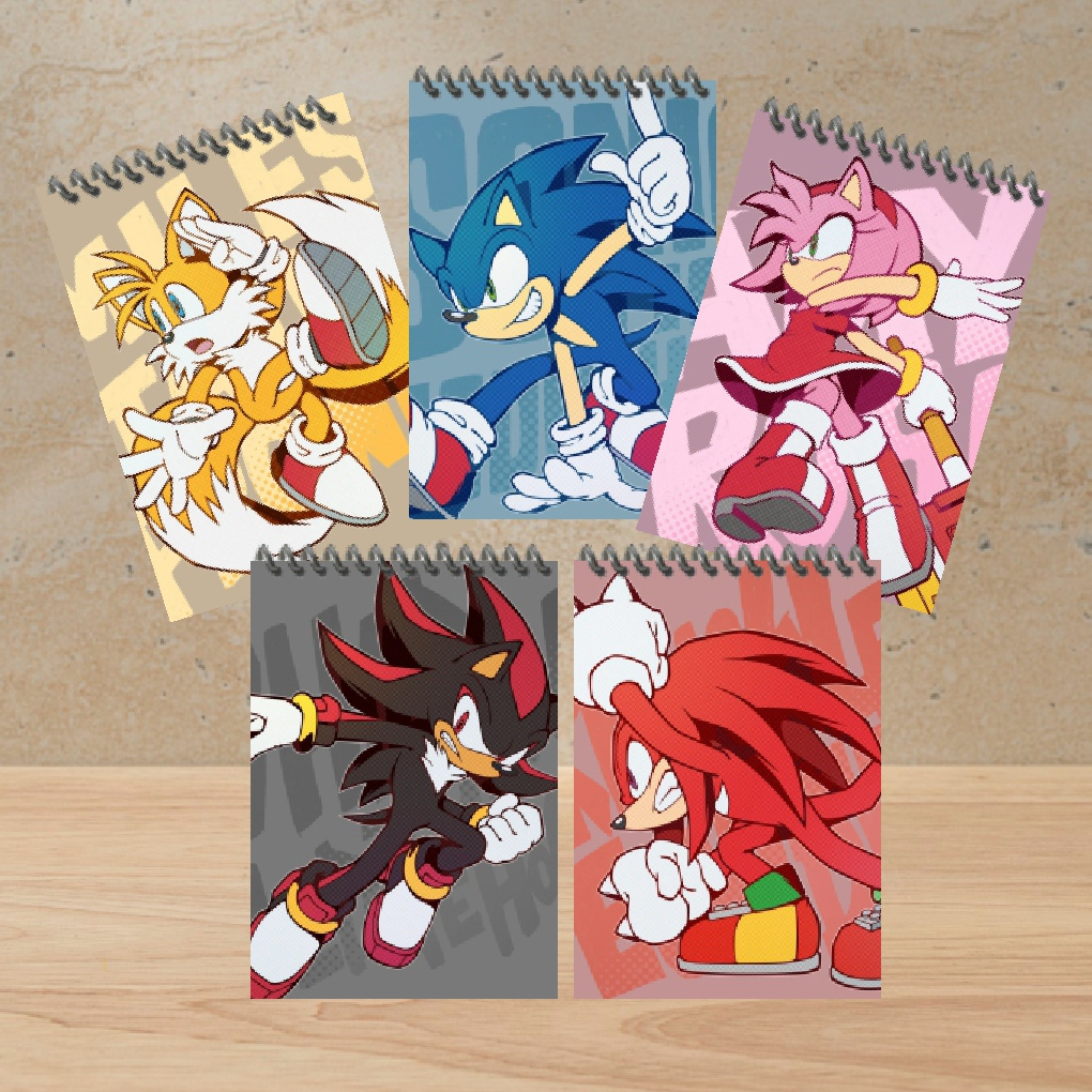 KIT com 30 Bloquinhos SONIC II 7x10cm 25 Folhas Sem Pauta Lembrancinha de Aniversário