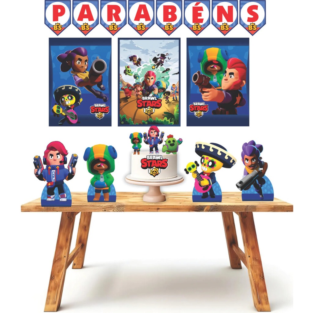 Kit festa em casa personalizado fazemos todos os temas Brawl Stars