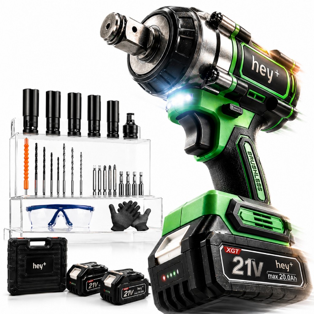 Parafusadeira Furadeira E Chave De Impacto 21V 480Nm E 2 Baterias Sem Fio Soquetes Com Maleta Profissional
