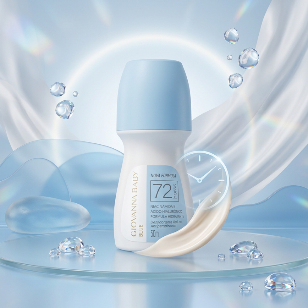 Kit 3un Desodorante Roll-on Blue Giovanna Baby 50ml Nova Fórmula 72h Antitranspirante — imagem 2 de 2