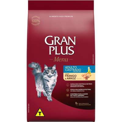 Ração Granplus Gato Castrado Frango e Arroz 10,1 kg