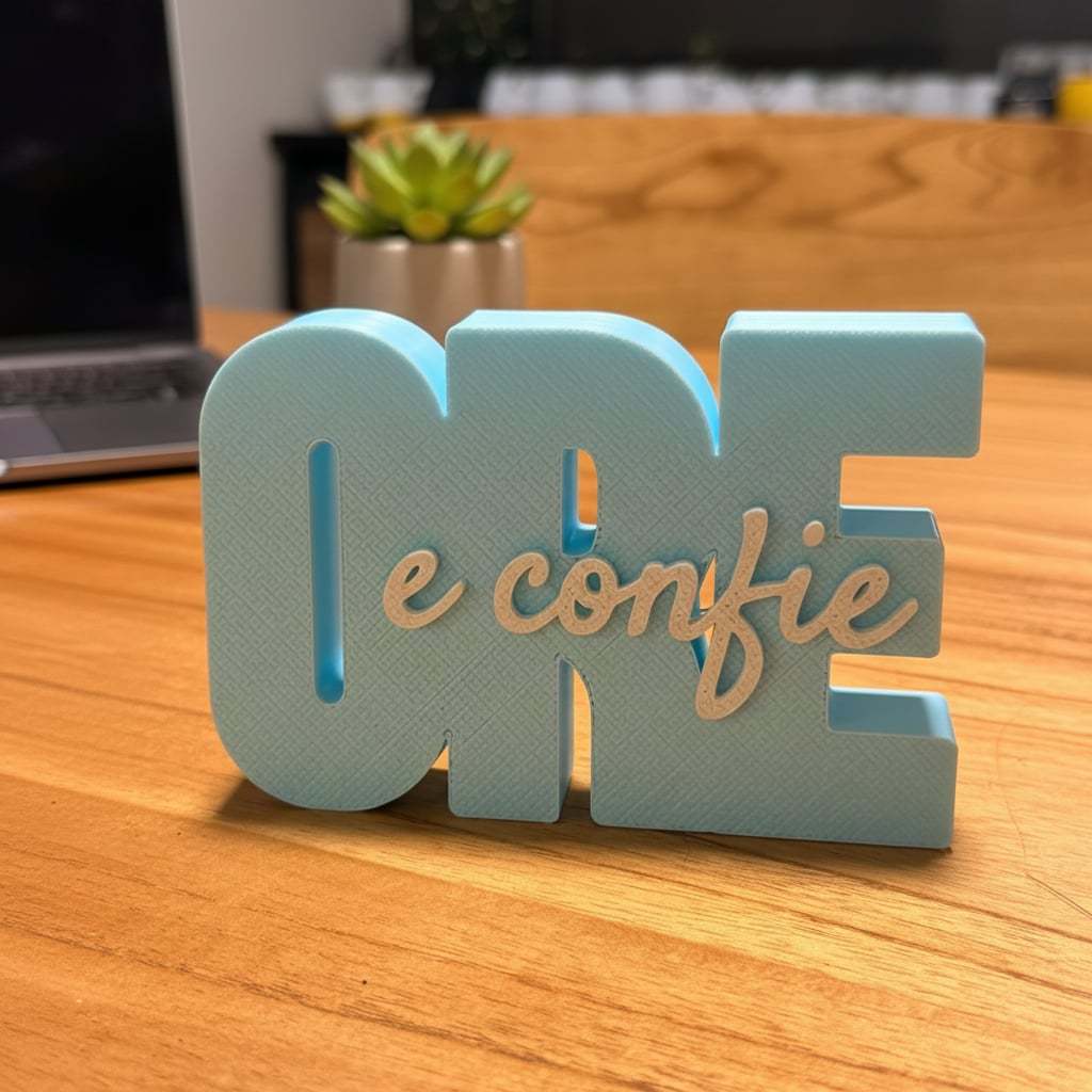Letreiro Decorativo de Fé Ore e Confie Decoração Afetiva Para quarto Sala Cozinha Envio Rápido