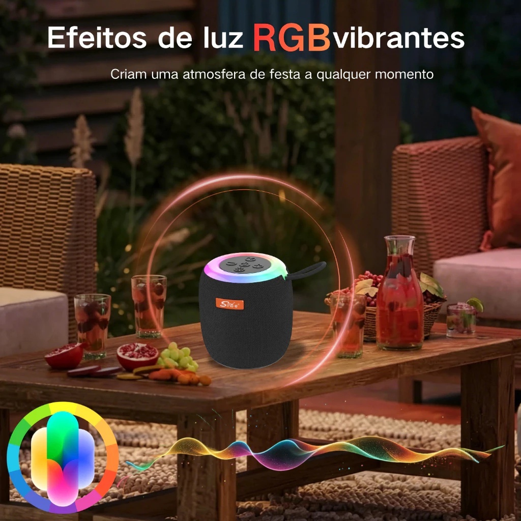 Caixa de Som Bluetooth Sing-E B108 8W Bateria 800mAh Leve e Portátil