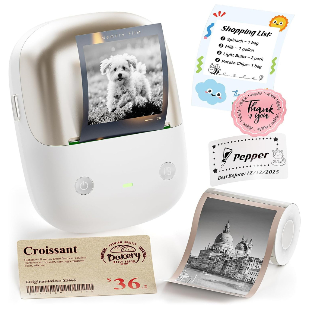 NIIMBOT B2 Pro Mini Impressora Térmica Portátil 300 DPI – Impressão de Fotos HD via App, Sem Tinta, Compacta (Dourado)