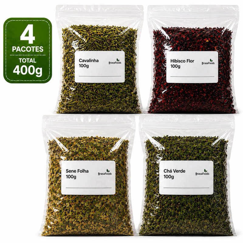 Kit Chá Desinchá Natural 4 Ervas 400g