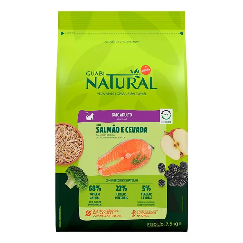 Ração Guabi Natural Gatos Adultos Salmão e Cevada 7,5kg