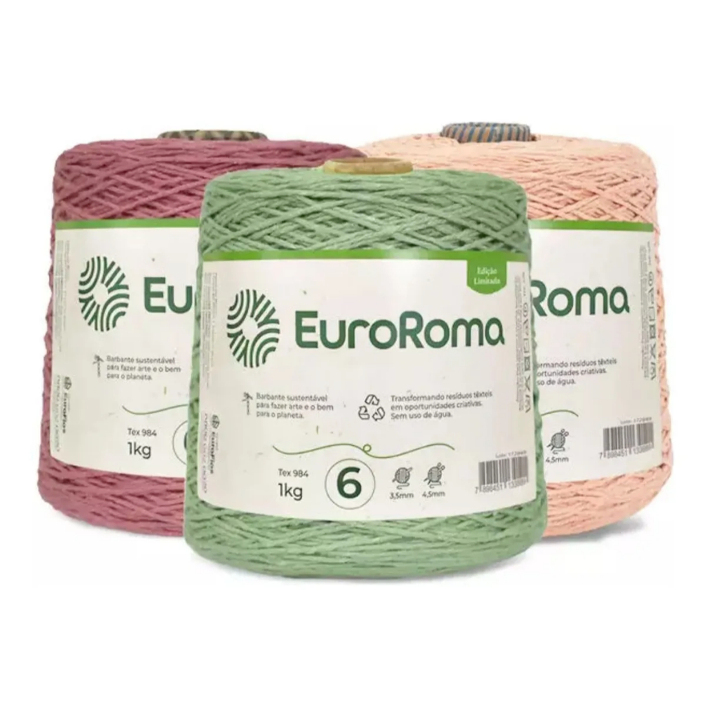 Barbante Euroroma  número 6 Colorido 1kg