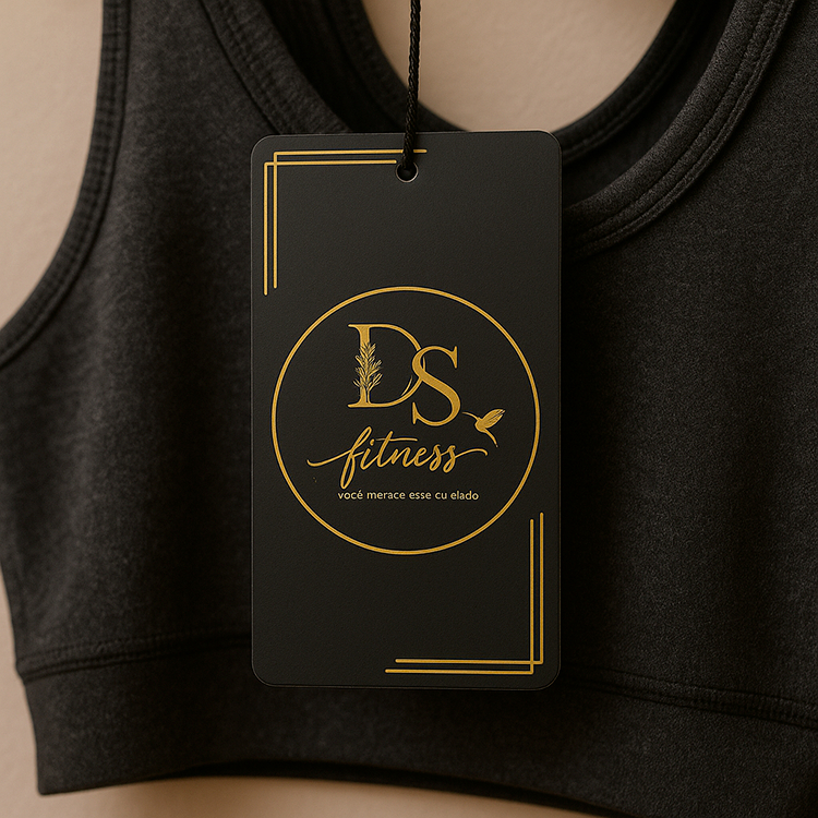 Tag Etiquetas para Roupas Personalizada  Hot Stamping Frente e Verso - Modelo 4 Cantos arredondados