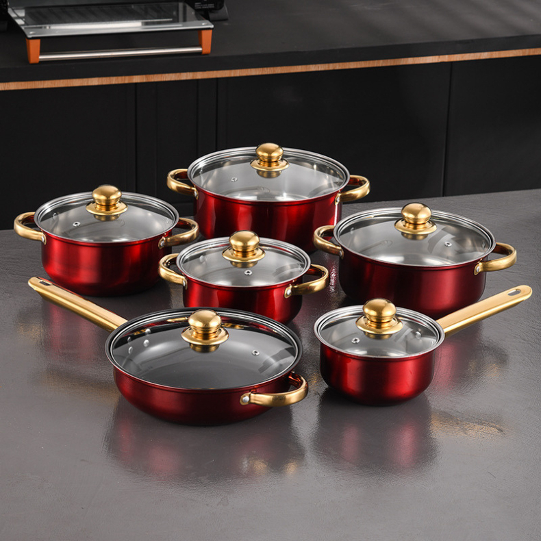 Conjunto 6 panelas + talheres em aço inox conjunto 18 peças antiaderente