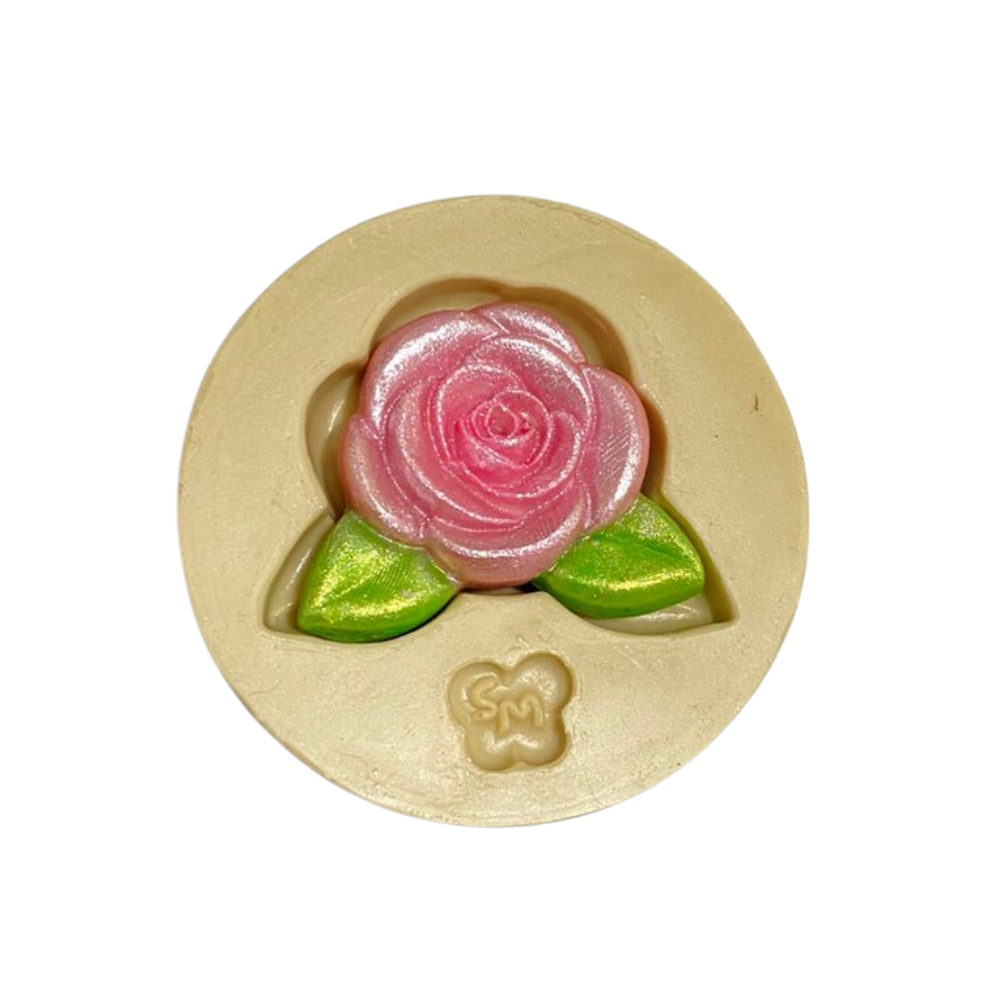 Molde de Silicone Aplique Rosa Doce Encanto | Para Artesanato Biscuit | Cód 2220