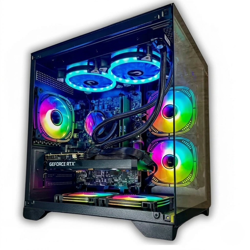 PC Gamer Ryzen 7 5700X B550M RTX 3050 6GB 16GB DDR4 NVME 1TB Water Cooler 120mm
