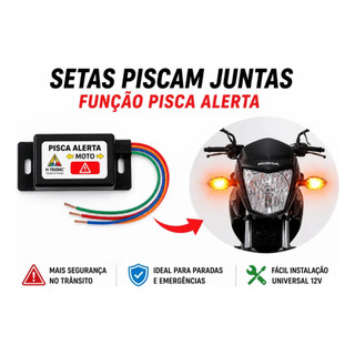 Relé Pisca Alerta Universal Para Motos Instalação Fácil Sem Cortar Fios