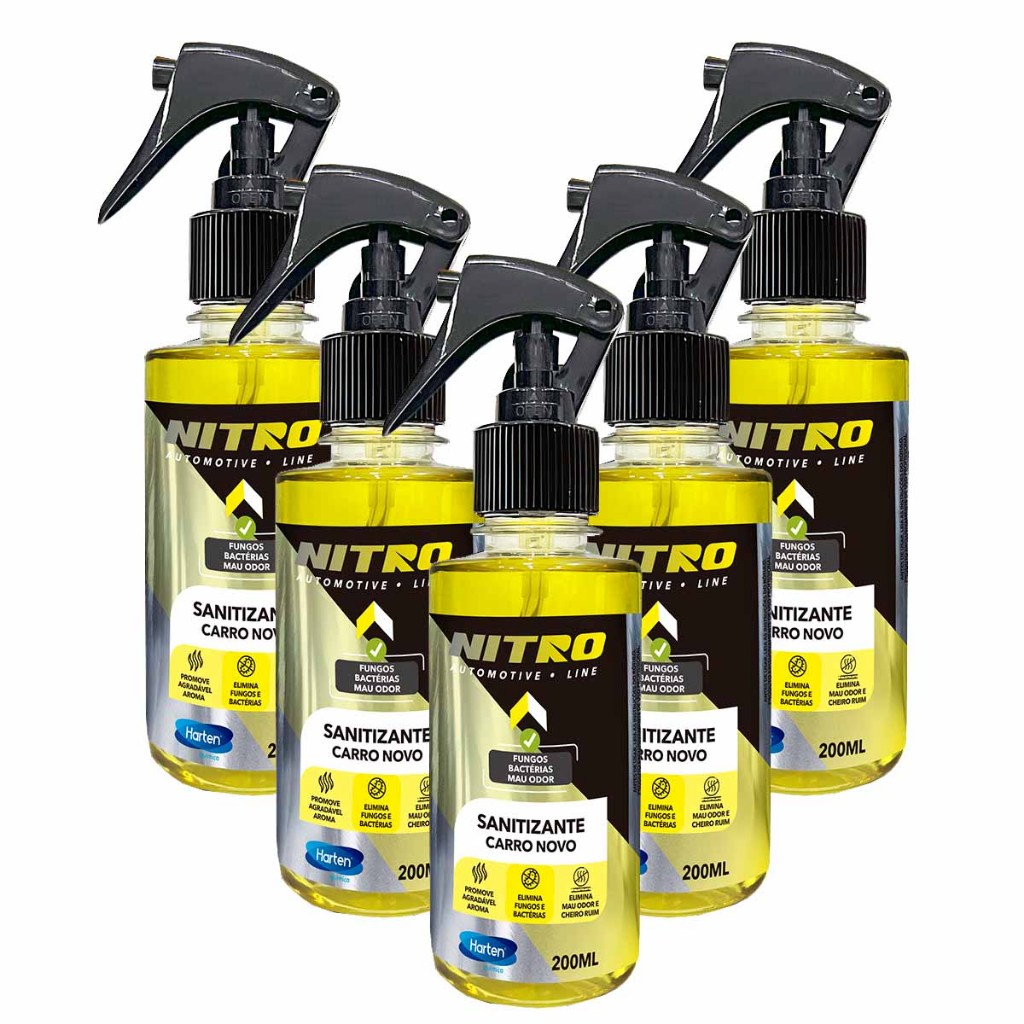 Kit 2/5 Cheirinho Sanitizante Bambu/Carro Novo/Bom ar/Fresh/ Santorine Elimina Odores e Bactérias Para Carro e Casa