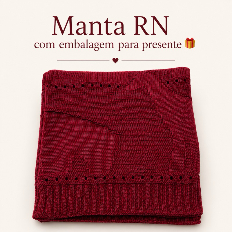 Manta Bebê Recém Nascido Tricô Premium Macia Saida de Maternidade Enxoval Presente Infantil