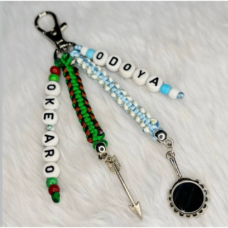 Chaveiro Personalizado de Orixá em Macramê | 1 ou 2 Orixás | Saudação Personalizada