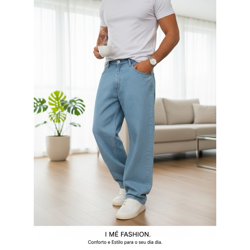 No.11 Calça Jeans Reta Balão Larga Moda Masculina Dazzling 100 Algodão Estilo Mandrake