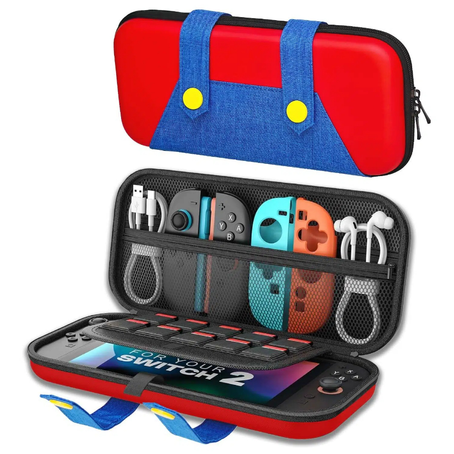 Estojo Protetor Resistente Compatível Nintendo Switch 2 Estilo Mario Bolsa Portátil Viagem e Armazenamento
