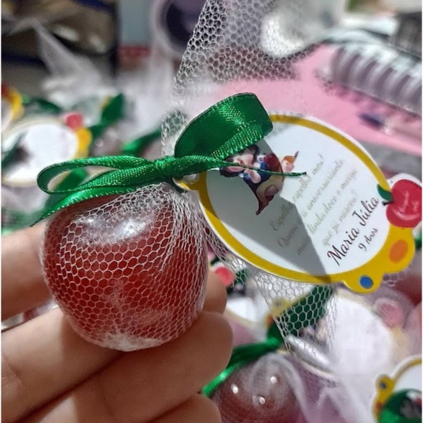 Maçã Sabonete Artesanal | Lembrancinha Branca de Neve Personalizada