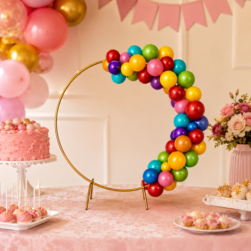 Mini Painel Arco De Mesa Para Festa Redondo Decoraçao 50cm Dourado P/ Festa Aniversário Envio Rápido