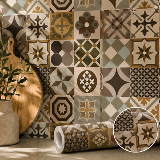 Papel De Parede Para Cozinha lavável Impermeável Meia Parede Autocolante Azulejos
