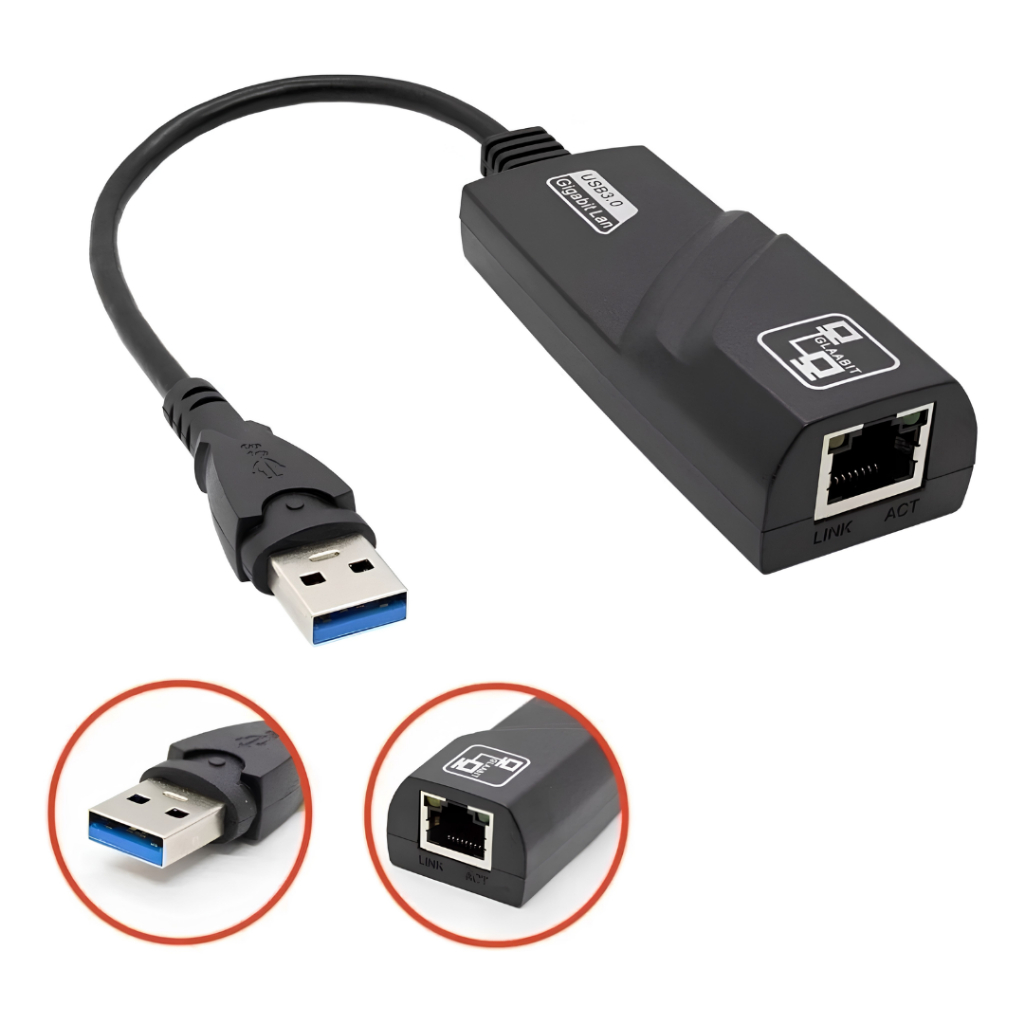 Adaptador USB para Rede RJ45 10/100Mbps Plug and Play Compatível com Windows, Mac OS e Android