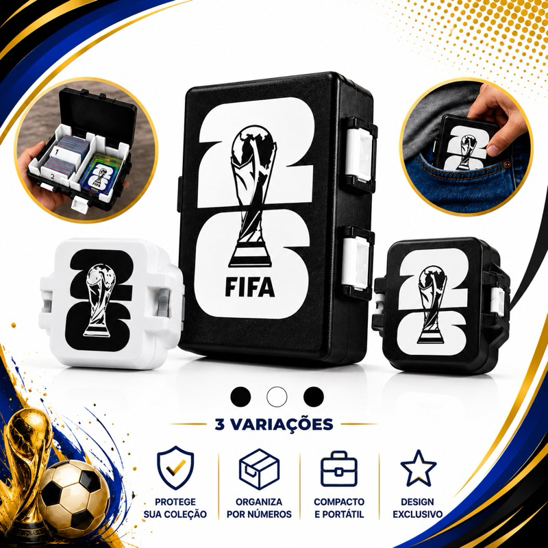 Caixa Organizadora Figurinhas Copa 2026 Case Caixa Estojo Troca Coleção Album da Copa