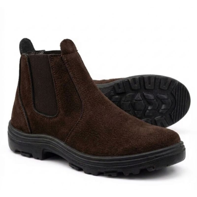 butina,Bota Chelsa Masculina, camurça ,com Sola de Borracha Antiderrapante Conforto e Durabilidade
