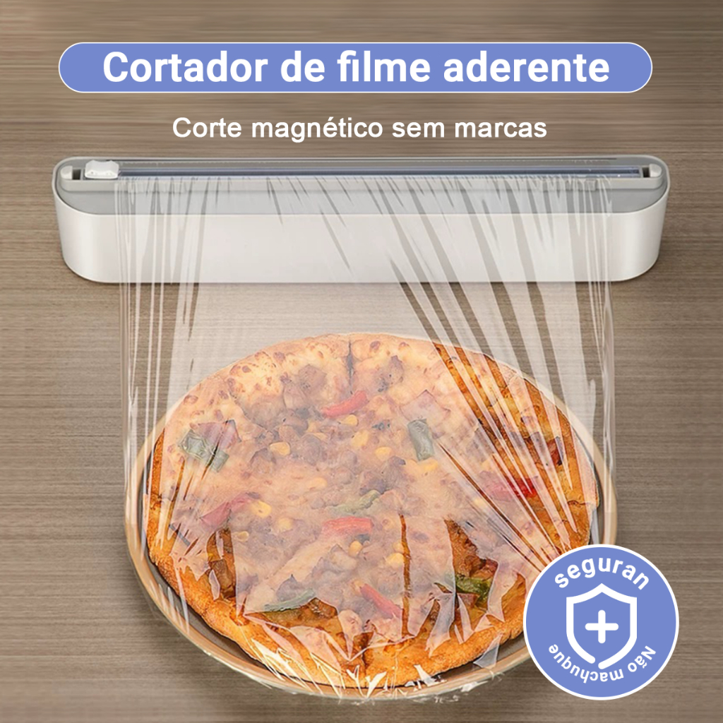Cortador De Plástico Filme PVC Suporte Ajustável Dispensor de Filme Selador de Alimentos Cozinha