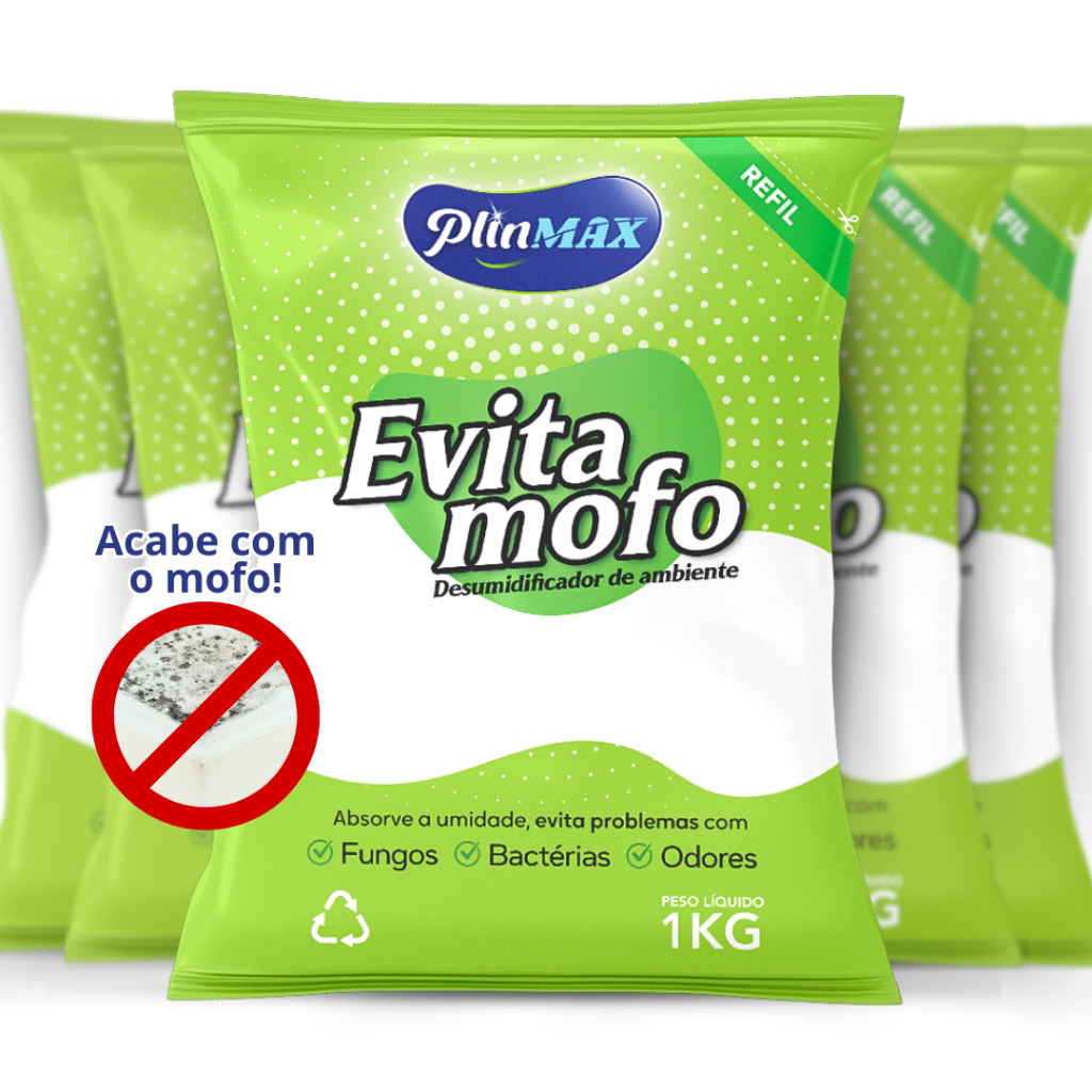 PlinMax Evita Mofo 5kg Refil Anti Umidade Desumidificador Ambiente Mofo Odor