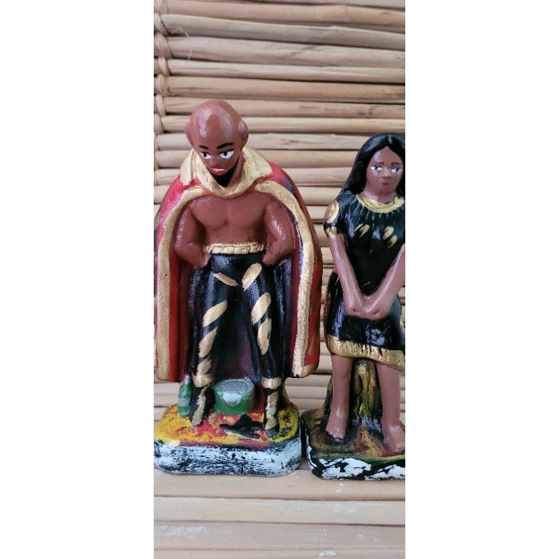 Imagem em Gesso Casal : Exu Marabô e Maria Mulambo em Gesso 20 cm