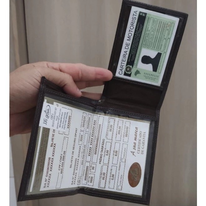 Porta Documentos De Carro E Moto Carteira Couro Sintético (cód 0024) — imagem 2 de 2