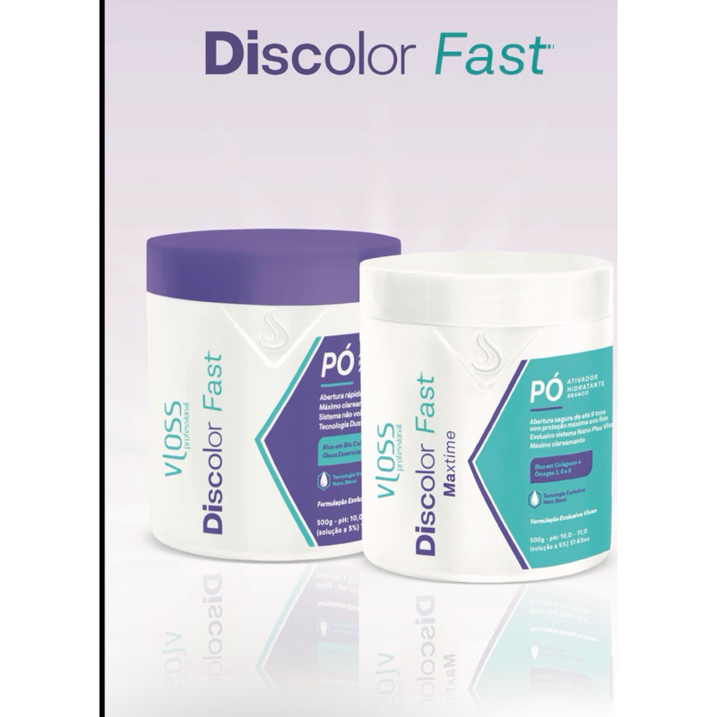 Pó Descolorante Branco/ Azul Vloss Cosmeticos, Discolor Fast