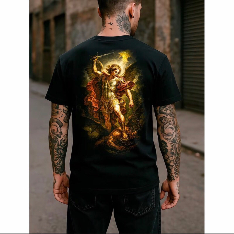 Camiseta São Miguel Arcanjo intecessor T shirt Unissex Camisa Estilosa Em Dtf Blusa Casual