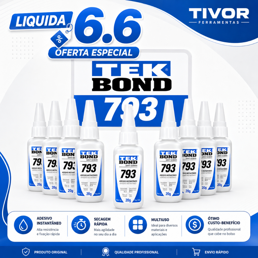 Kit 10 Colas Tek Bond 793 20g instantanea