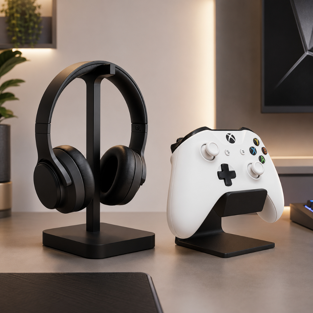 Suporte Gamer de Mesa para Fone Headset Universal e Suporte Controle Organizador Setup