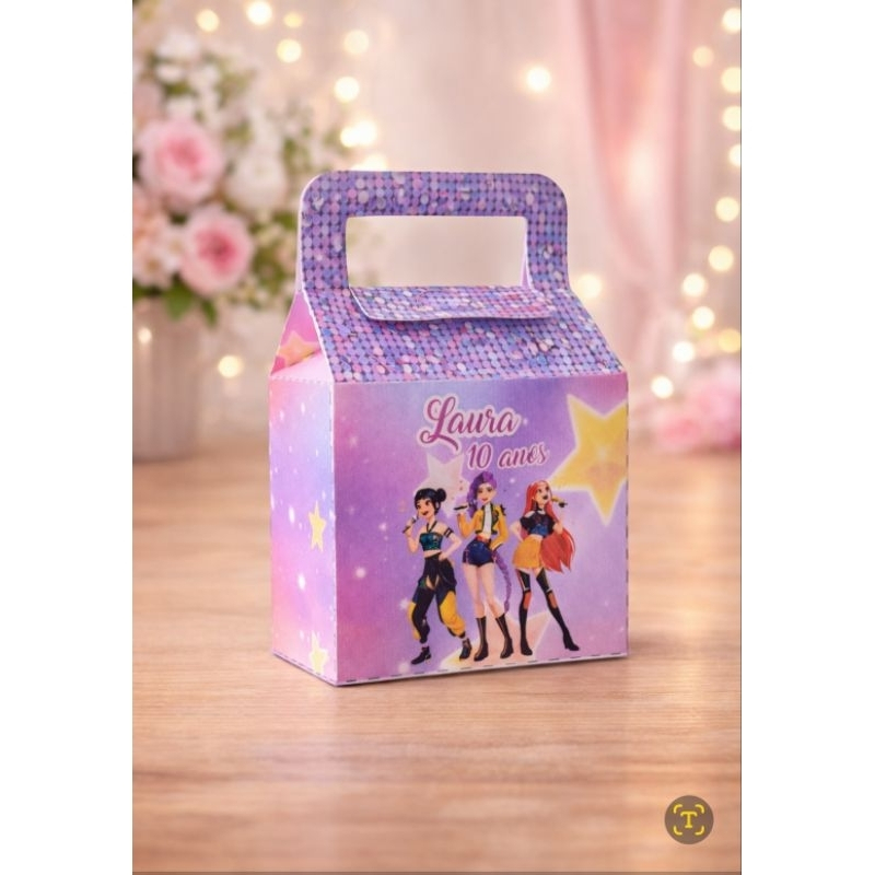 Caixa Mala festa Guerreiras do Kpop - Lembrancinha de aniversário - Festa infantil