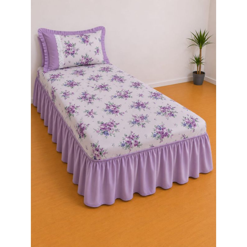 JOGO DE CAMA COBRE LEITO COLCHA SOLTEIRO OXFORD COM BARRA