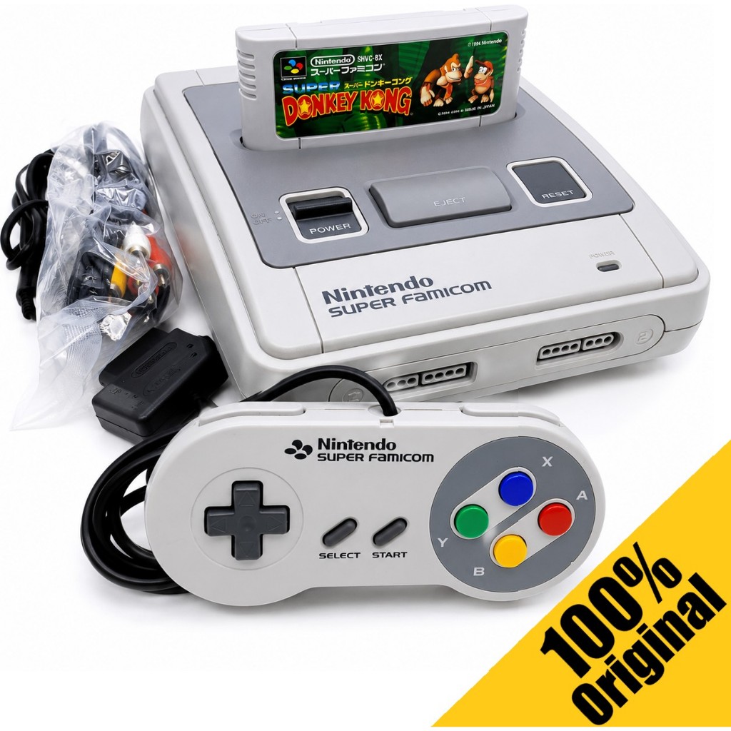 Super Famicom Original Nintendo SNES Japonês Console Raro Completo Colecionador + Controle Original + Jogo Retrô