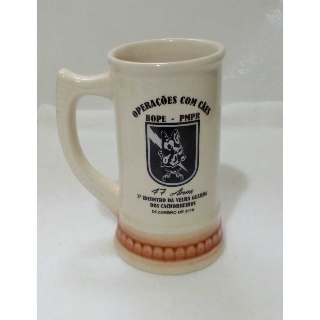 Caneca Comemorativa PMPR | Colecionável | Operações com Cães | Encontro Velha Guarda 2018