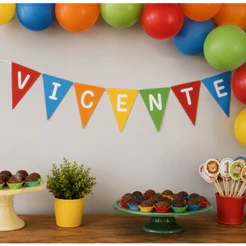 Bandeirola Personalizada Nome Festa | Até 7 Letras ou Até 14 Letras | Decoração Aniversário