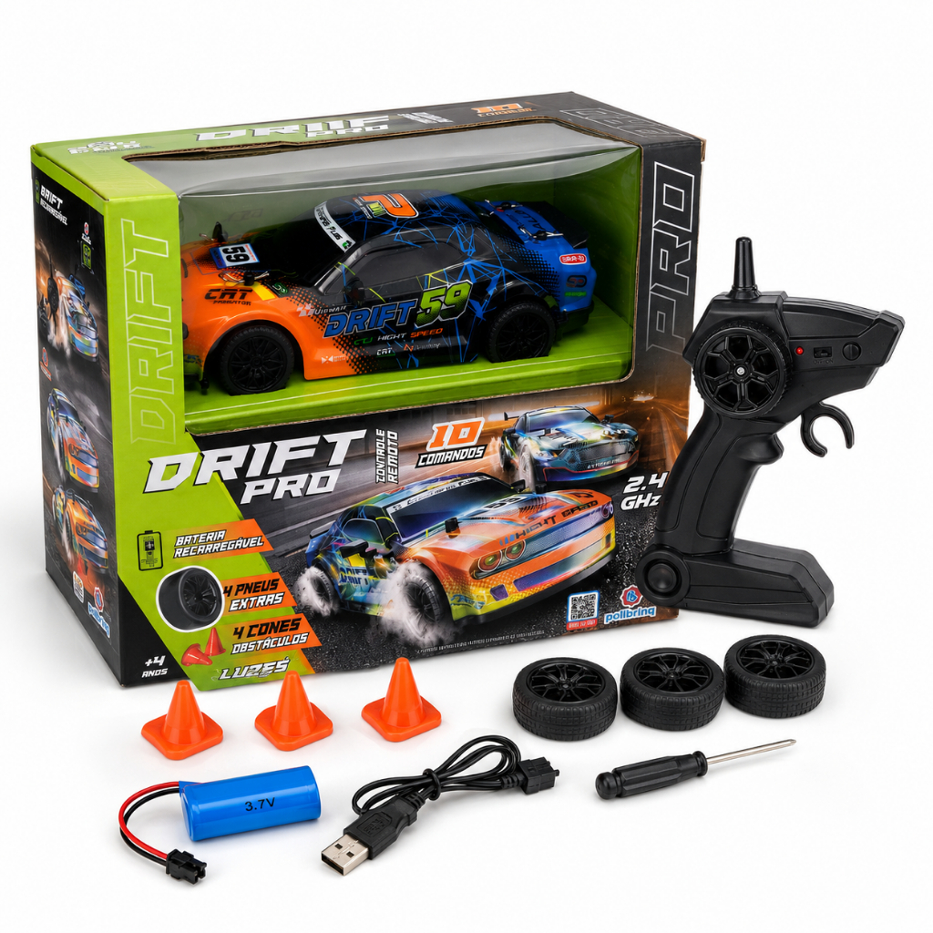 Carrinho Drift Pro Controle Remoto Recarregável Corrida Original