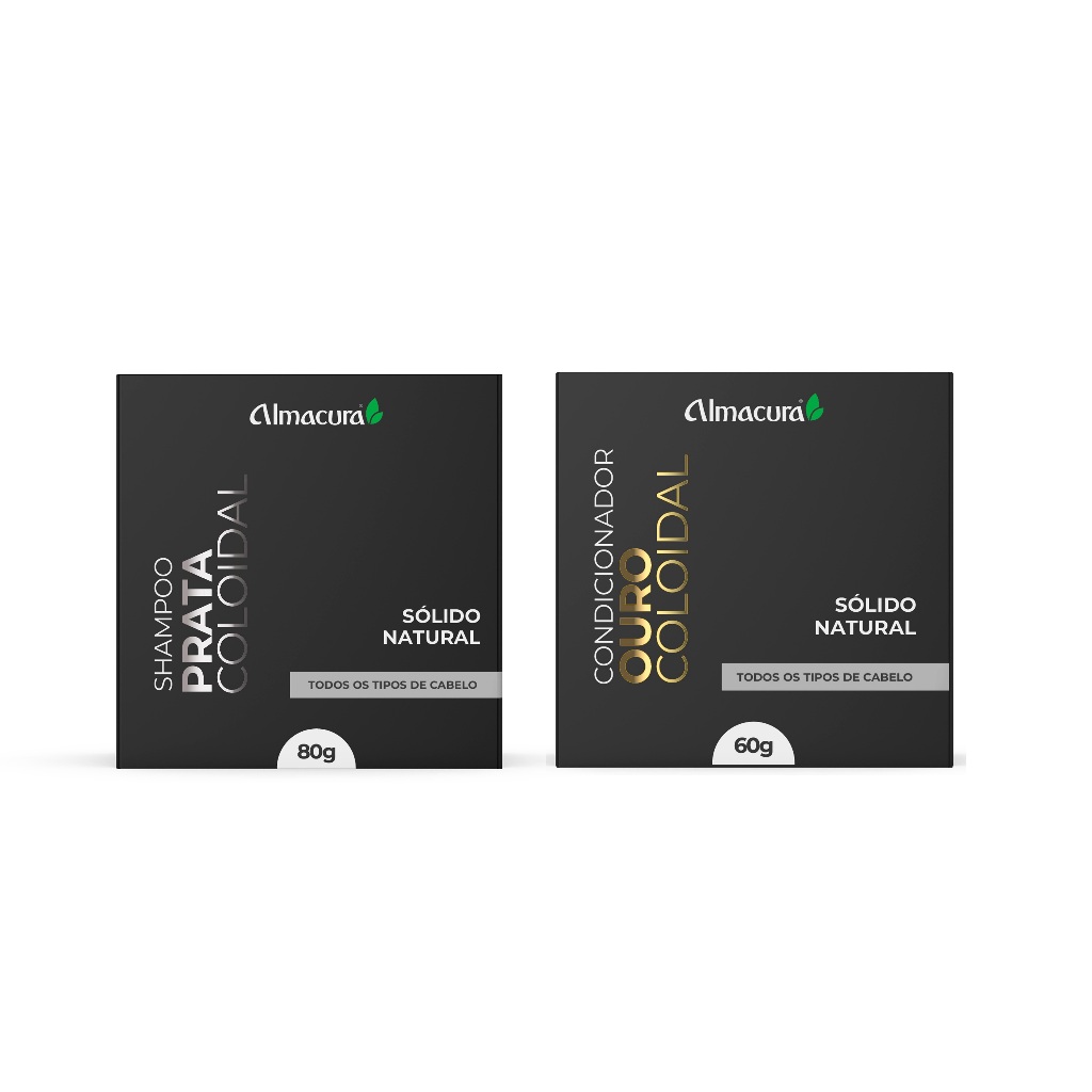 Kit Shampoo de Prata Coloidal + Condicionador de Ouro Coloidal - Sólidos