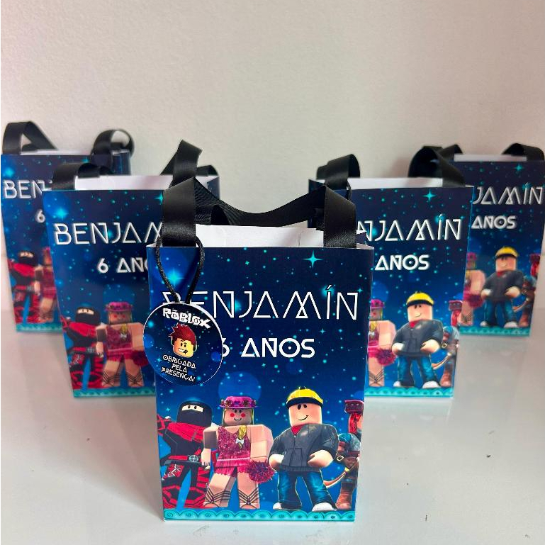 Lembrancinha de festa - Sacolinha Personalizada  Roblox- papelaria personalizada - festa aniversario