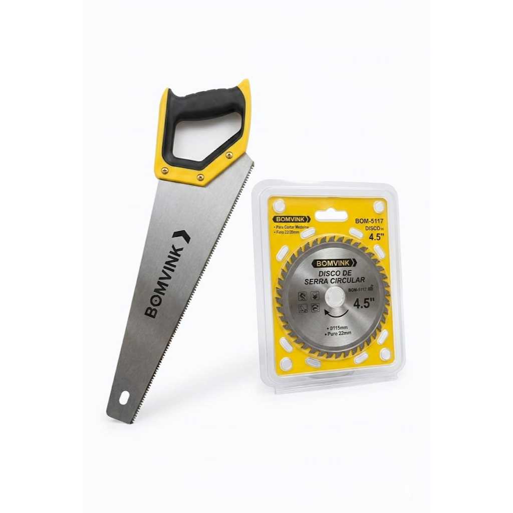 Kit Serrote Madeira Grossa Dura Mdf + Disco Serra Circular carpinteiro marcenaria aço metal