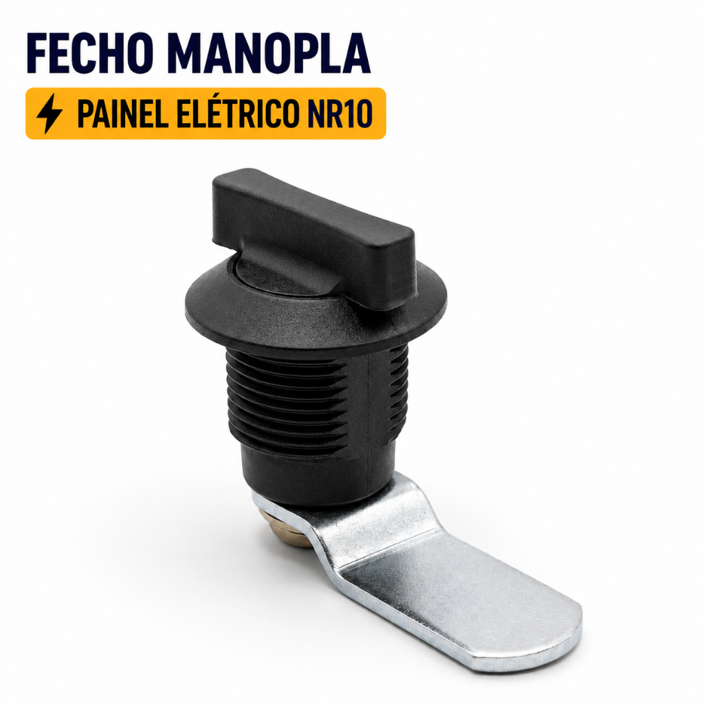 Fecho Preto Manopla Lingueta Quadro Comando Painel -  Fechadura manopla lingueta uma dobra