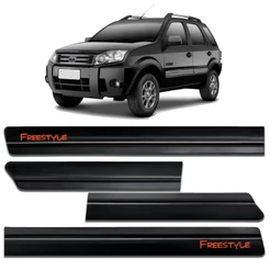 Friso Lateral Ecosport Freestyle 2003 A 2011 Preto Com Grafia Vermelha