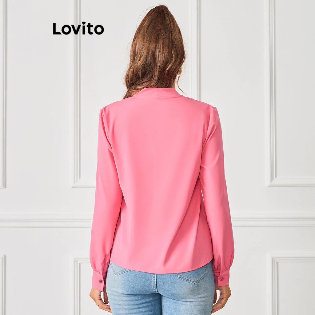 Lovito Camisa Blusa Manga Longa Elegante Feminina BRBLB10BR160 · foto 2