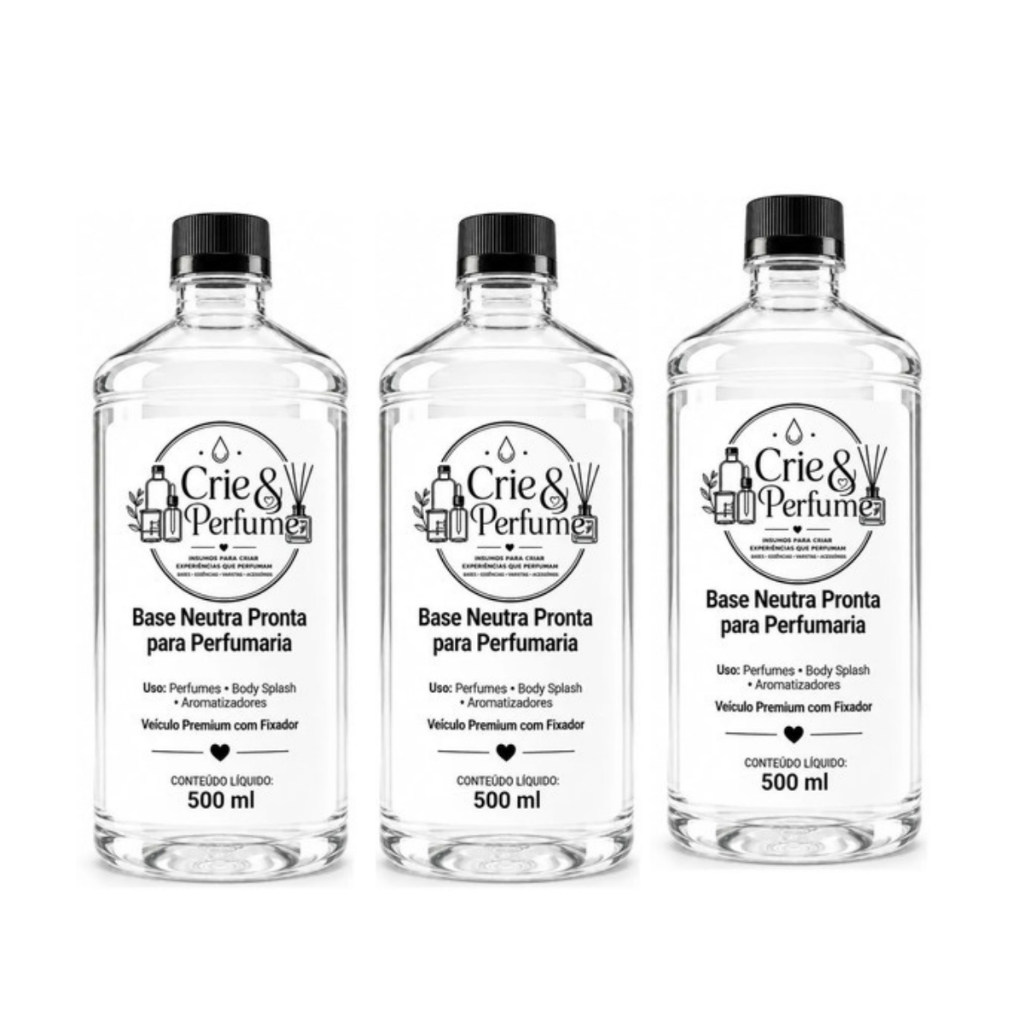 Kit Crie & Perfume Base Neutra para Perfumaria 500ml 3 Unidades